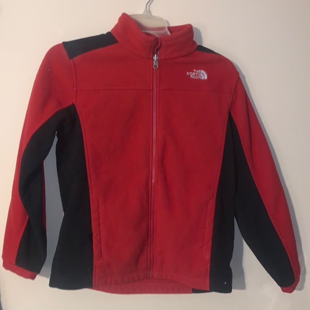 The North Face Boys Large Red and Black Fleece Jacket